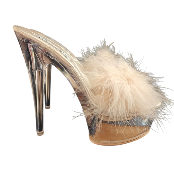 Cape Robbin Cream Feathered Heels - Picture 1 of 8